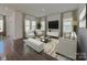 Inviting living room with hardwood floors, a plush sofa, stylish chairs, and a large flat-screen TV at 1223 Morehead Dr, Salisbury, NC 28144