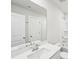 Clean bathroom showcasing a single sink vanity, shower-tub combo, and neutral color palette at 125 Canoga Ave, York, SC 29745