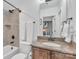 Cozy bathroom featuring a shower-tub combination and a vanity with a granite countertop at 1328 Somersby Cir, Gastonia, NC 28054
