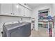 Laundry room with appliances and storage cabinets, plus additional closet space with shelving at 1328 Somersby Cir, Gastonia, NC 28054