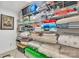 Storage room features wire shelving filled with various household items, including towels and games at 1328 Somersby Cir, Gastonia, NC 28054