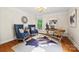 Home office featuring stylish chairs, a wood desk, and natural light, creating a productive workspace at 18028 Broken Woods Rd, Charlotte, NC 28278