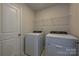 Laundry room featuring new washer and dryer, wire shelving, and neutral colored walls at 2206 Silverbell Ln, Stanley, NC 28164