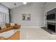 Bright living area with fireplace and hardwood floors, offering a cozy atmosphere at 222 Riverview Ter, Clover, SC 29710