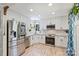 Modern kitchen with stainless steel appliances, sleek white cabinets, and granite countertops at 27037 Tidal Way, Tega Cay, SC 29708