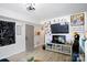 Neutral living room featuring wood-look floors, ample storage and decor at 27037 Tidal Way, Tega Cay, SC 29708