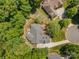 Aerial view of the home showcasing its landscaping and outdoor living space at 2804 Pulaski Dr, Monroe, NC 28110