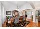 Formal dining room featuring hardwood floors, a large dining table, and elegant decor at 2804 Pulaski Dr, Monroe, NC 28110
