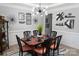Elegant dining room with stylish decor, unique lighting fixture and seating for six at 9612 Indian Beech Nw Ave # 1266, Concord, NC 28027