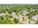 Picturesque aerial view of a residential neighborhood featuring tree-lined streets and well-maintained homes in a serene setting at 10418 Cullen Ct, Charlotte, NC 28278
