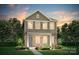 Charming two-story home with stone accents, manicured lawn, and beautifully landscaped garden beds at 15926 Parkside Crossing Dr # 322, Charlotte, NC 28273