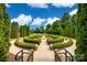 Well-maintained community garden featuring manicured hedges, stone steps, and inviting benches for relaxation at 1678 Onyx Rdg, Fort Mill, SC 29708