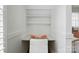 Cozy desk nook with built-in shelving and a stylish chair at 201 Mills Ln, Fort Mill, SC 29708