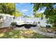 Inviting backyard patio with white privacy fence and outdoor seating at 2109 Brewton Dr, Charlotte, NC 28206