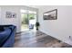 Bright living room with sliding glass door to patio and view of the backyard at 2141 Bexar Trl, Matthews, NC 28105