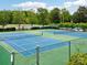 Close-up of well-maintained tennis courts featuring blue and green surfaces, inviting for a match at 415 Tayberry Ln, Fort Mill, SC 29715