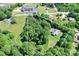 A high angle of the property showing surrounding greenery and the home's location on a generous, private lot at 4155 Slanting Bridge Rd, Sherrills Ford, NC 28673