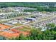 Aerial view showcasing the location near commercial areas and neighborhood with a view of a new construction at 4155 Slanting Bridge Rd, Sherrills Ford, NC 28673
