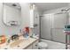 Bathroom with a vanity and integrated sink, a toilet and a shower at 4155 Slanting Bridge Rd, Sherrills Ford, NC 28673