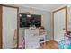 Bedroom with hard wood flooring and two doors at 4155 Slanting Bridge Rd, Sherrills Ford, NC 28673