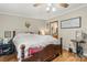 Bedroom with hard wood flooring and a ceiling fan at 4155 Slanting Bridge Rd, Sherrills Ford, NC 28673