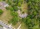An aerial view showcases the property's layout, mature trees, and spacious yard at 4600 Beatties Ford Rd, Charlotte, NC 28216