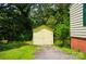 Detached one car garage next to yellow house with overgrown vines at 509 S Clay St, Gastonia, NC 28052