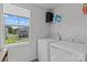 Bright laundry room with a washer, dryer, and window with neighborhood view at 5325 Merwyn Ave, Charlotte, NC 28215