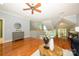 Open living space with hardwood floors and second-floor view at 6312 Mission Pl, Charlotte, NC 28210