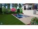 New pool set in a large backyard with beautiful landscaping including a firepit at 9564 Regent Dr, Davidson, NC 28036