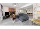 Spacious living room featuring a cozy fireplace, vinyl floors, and an open layout at 128 Paul Snipes Rd, Lancaster, SC 29720