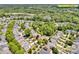 Scenic aerial view of a home nestled in a tree-filled neighborhood, showcasing its prime location and community feel at 14940 Carbert Ln, Huntersville, NC 28078