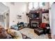 Spacious living room features a fireplace, and comfortable seating at 14940 Carbert Ln, Huntersville, NC 28078