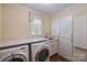 Well-lit laundry room with new appliances and ample cabinet space at 2627 Hampton Ave, Charlotte, NC 28207
