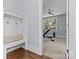 Bright workout room with ample space, ceiling fan, and natural light from large windows at 2906 Hillside Springs Dr, Charlotte, NC 28209