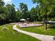 Scenic view of a community playground with lush green grass and shady trees at 3664 Privette Rd, Matthews, NC 28104
