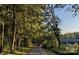Scenic walking path with lush greenery and a distant bridge, perfect for outdoor activities at 4938 Sunset Ridge Ct, Charlotte, NC 28269