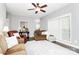 Bright living room featuring modern decor, wood floors and a large window providing natural light at 516 Aspen Ln, Indian Trail, NC 28079