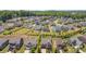 Expansive aerial shot showcasing the neighborhood's well-spaced homes and lush greenery at 15131 Oleander Dr, Charlotte, NC 28278