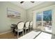 Bright dining room with outdoor access and beach artwork at 1622 Candlewood Ridge Ln, Matthews, NC 28105
