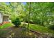 Lush backyard featuring a grassy lawn, mature trees, and a serene setting, perfect for outdoor activities at 1917 Tom Sadler Rd, Charlotte, NC 28214