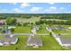 Expansive aerial view of neighborhood with lush greenery, beautiful homes, and open fields at 210 Dorothy Dr, China Grove, NC 28023