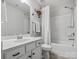 Clean bathroom featuring a tub/shower, modern vanity, and a soft white color palette at 234 Ascot Run Way, Fort Mill, SC 29715