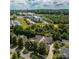 An aerial view of the home showcases its location with mature trees and proximity to main highway at 286 Liverpool Rd, Rock Hill, SC 29730