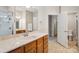 Bathroom featuring a single vanity sink with wood cabinets and a large mirror at 286 Liverpool Rd, Rock Hill, SC 29730