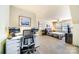 Bedroom and office combo with desk, chair, and a bed with bedside tables; ceiling fan overhead at 286 Liverpool Rd, Rock Hill, SC 29730