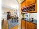 Classic dining room features a round table with seating for four, complemented by a built in wine rack at 286 Liverpool Rd, Rock Hill, SC 29730