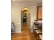 Hallway with archway view into the bedroom from the kitchen area at 286 Liverpool Rd, Rock Hill, SC 29730