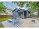 Charming backyard with patio, blue exterior, grill and lush greenery, perfect for entertaining at 2915 Wesley Ave, Charlotte, NC 28205
