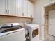 The laundry area is equipped with modern washer and dryer units plus overhead cabinet space at 3089 Founding Fathers Dr, Gastonia, NC 28056
